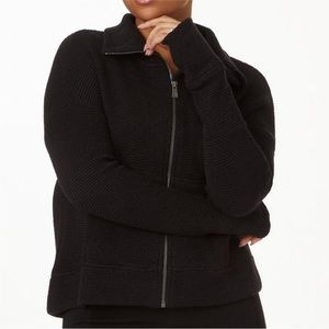 Sweaty Betty Black Restful Boucle Full Zip Jacket